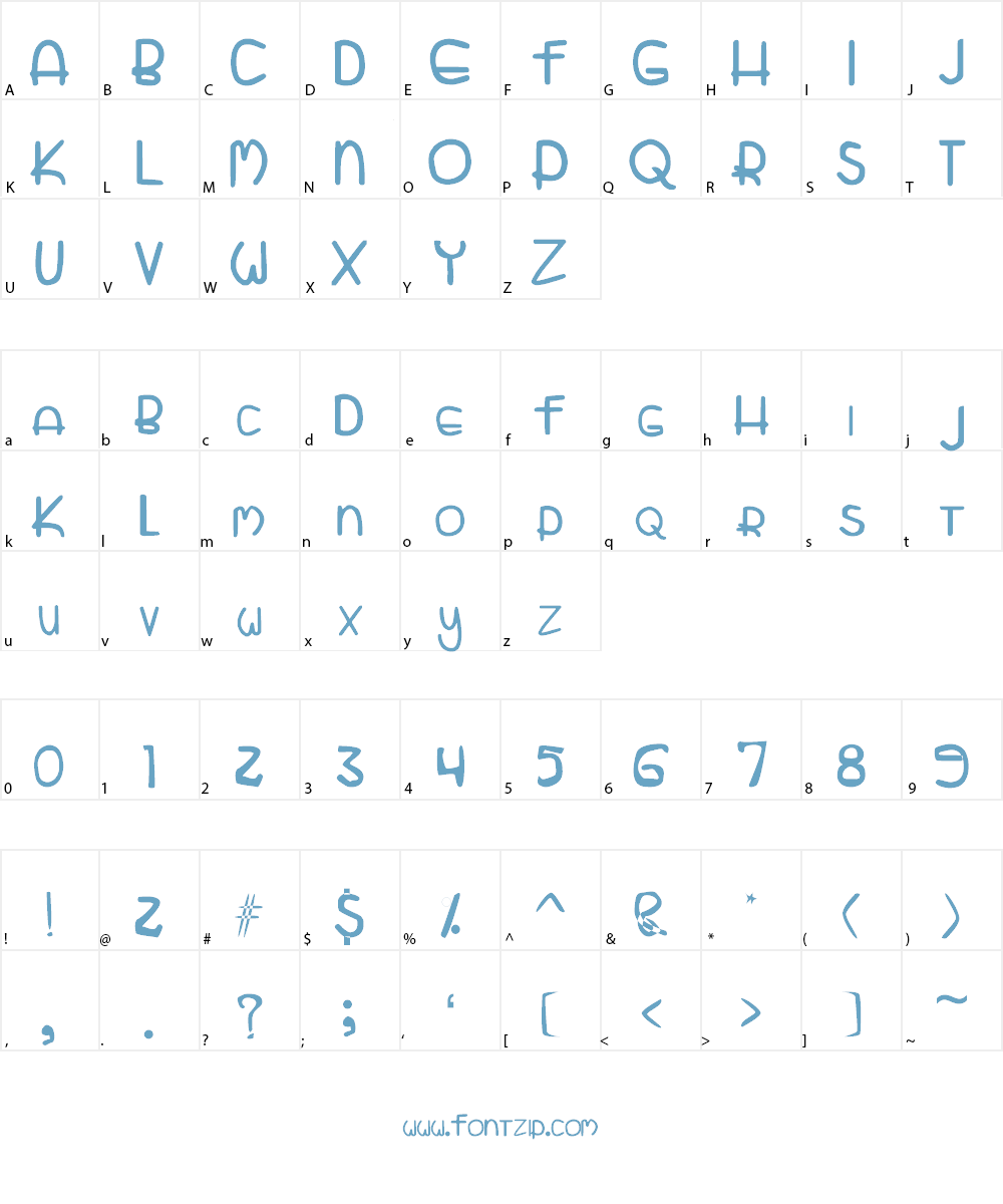zatari reguler Font Character