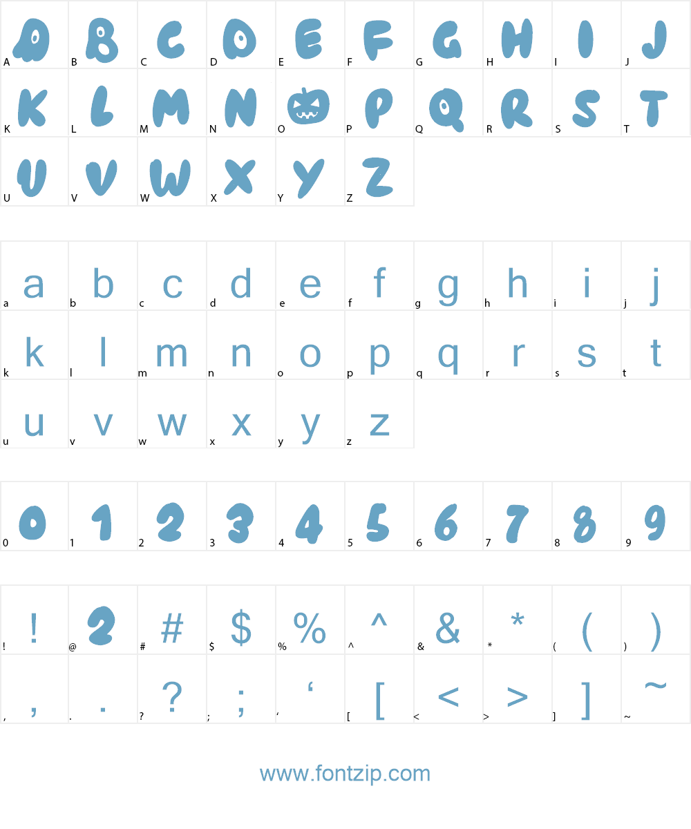 PWHaunted Font Character