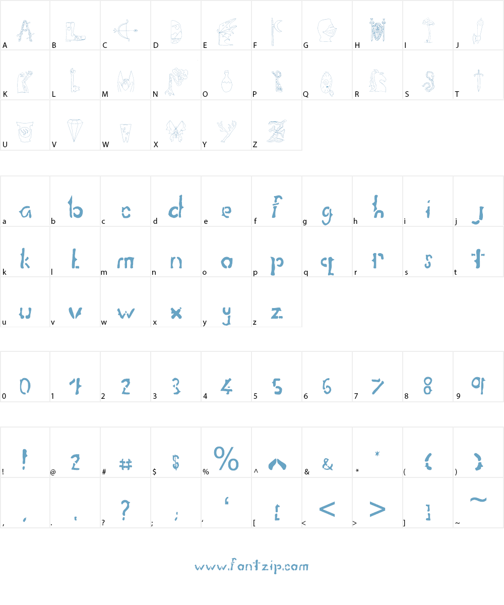 Fantasy Playing Game Font Character