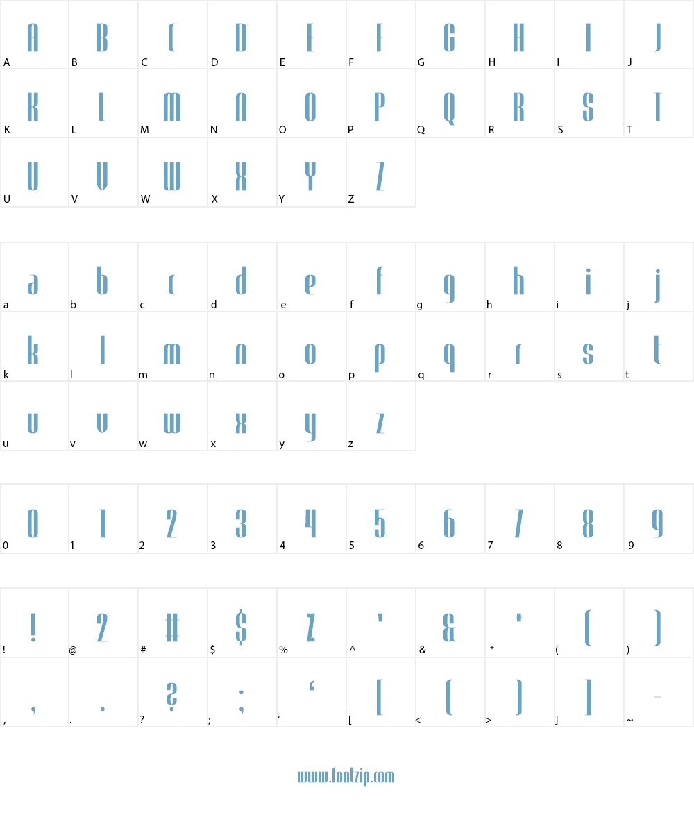 Trendgetter Font Character
