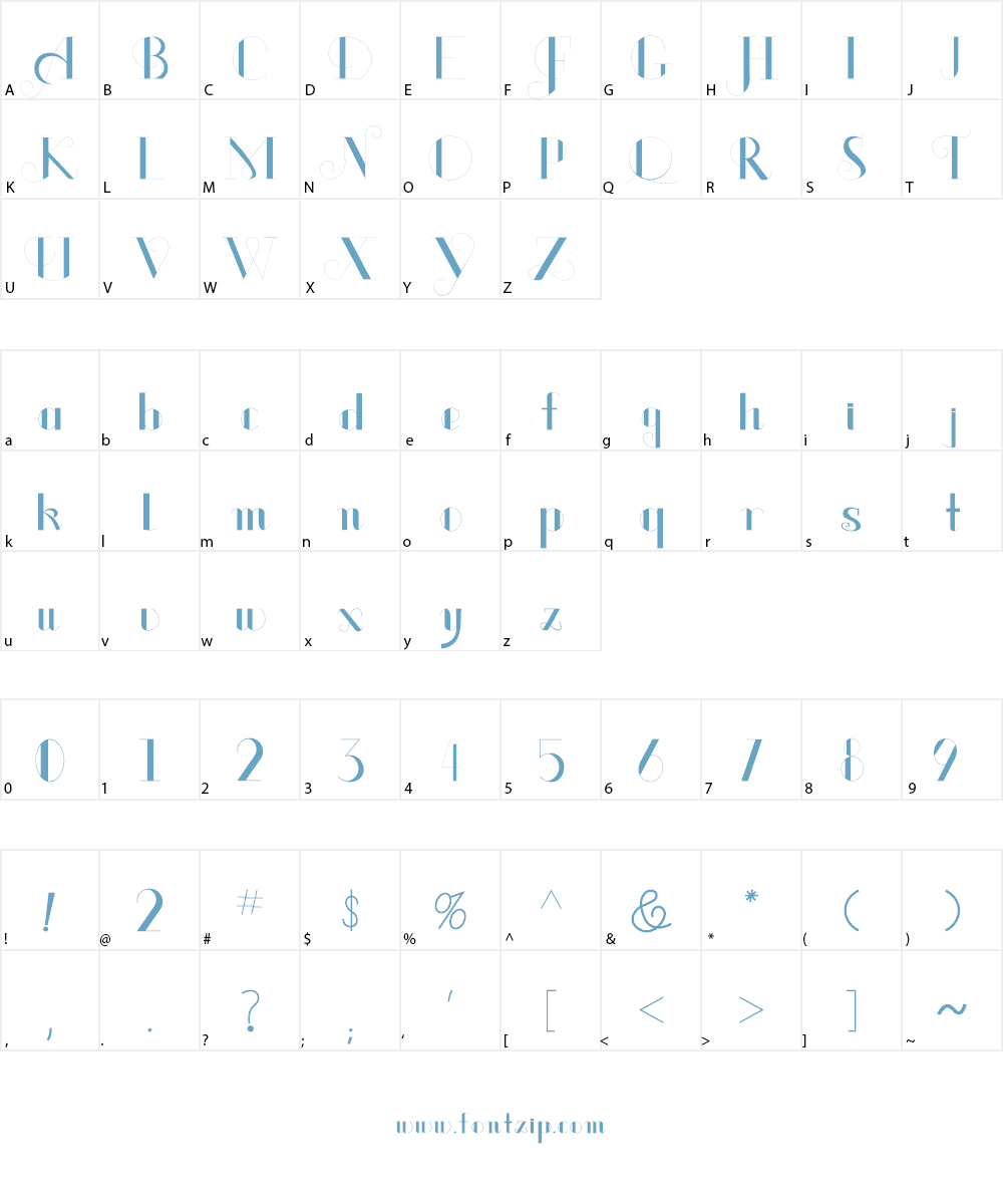Tilted Tulip Font Character