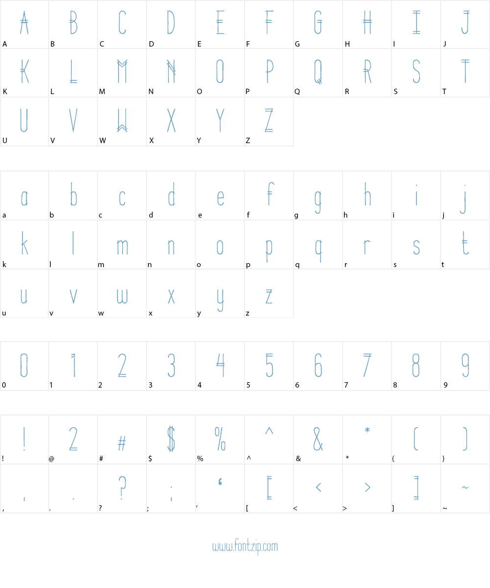 Parallel Lines Font Character