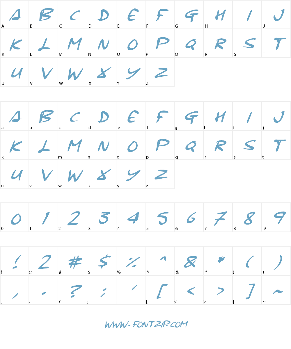 Signup Font Character