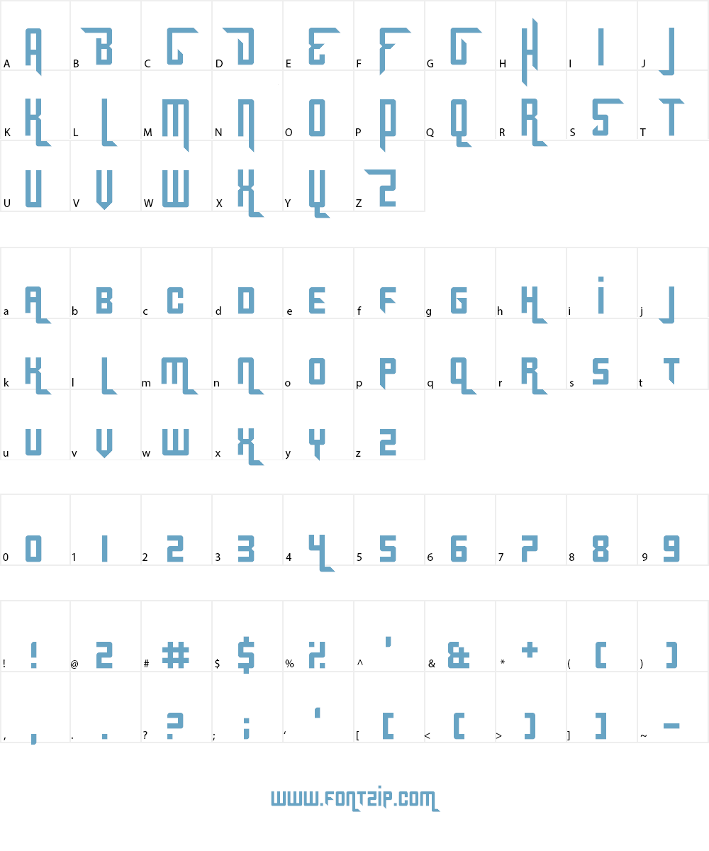 Gridlocked Font Character