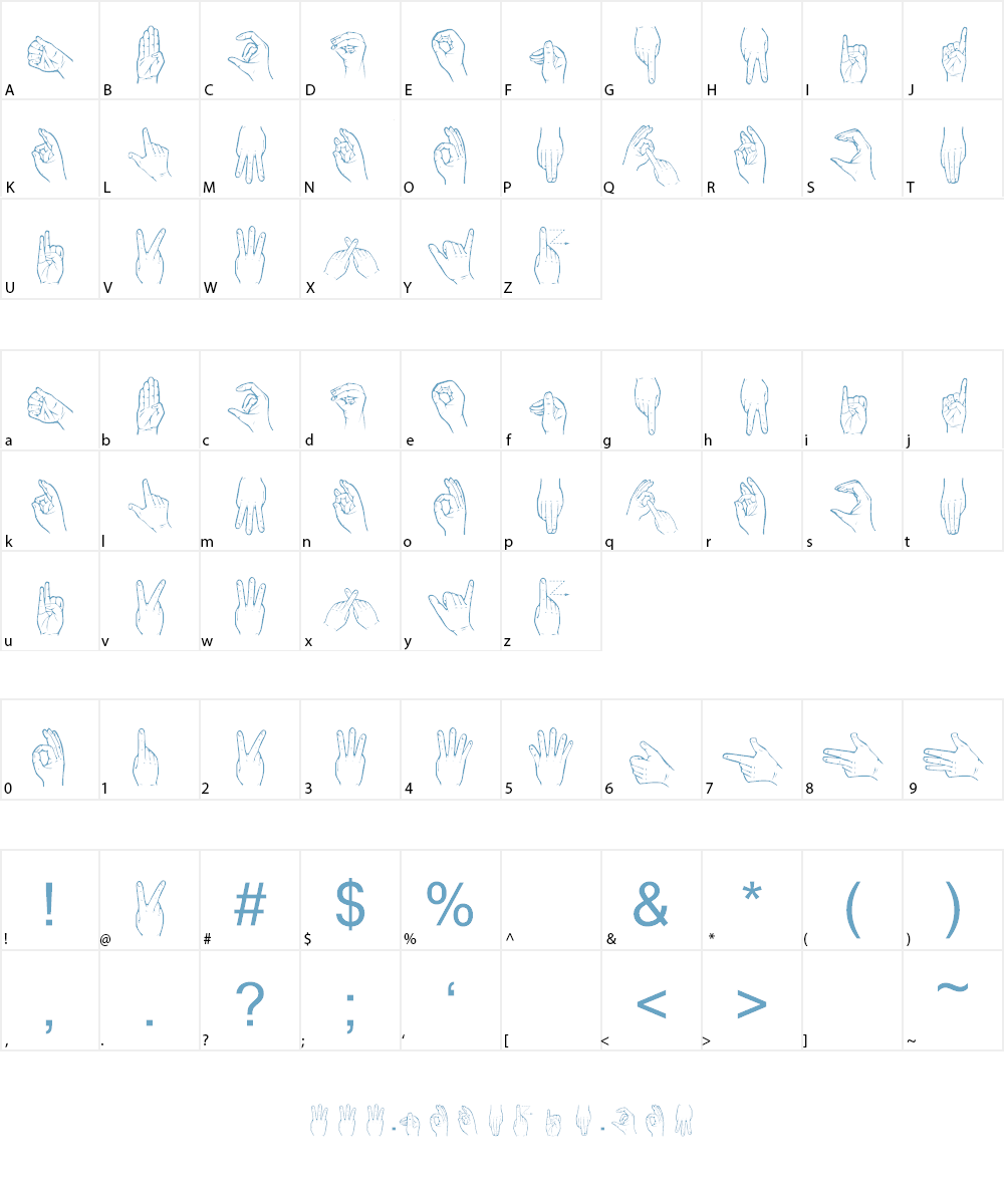 HandSignEST Font Character