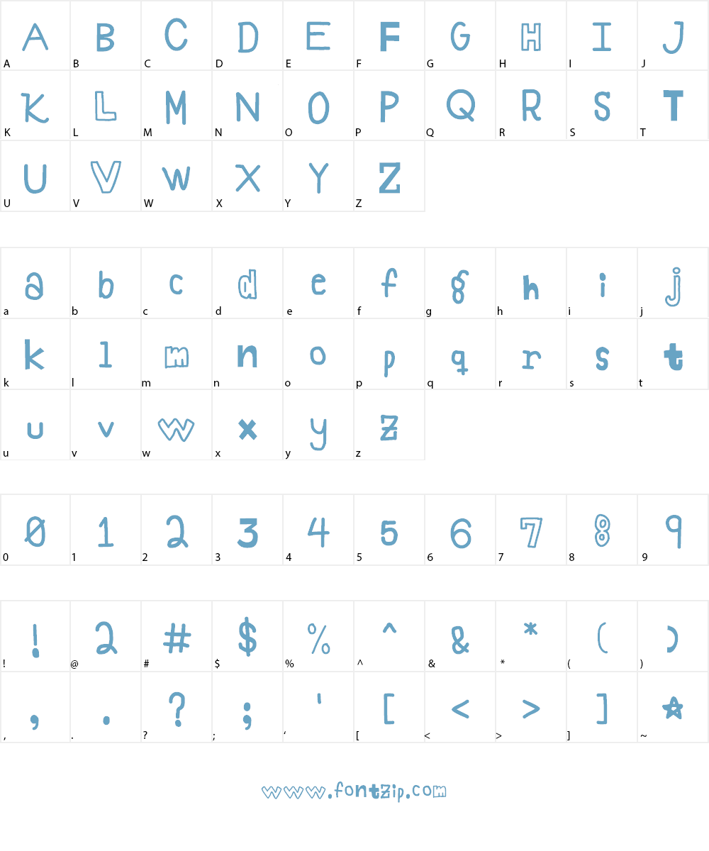 A Childish Wonders Font Character