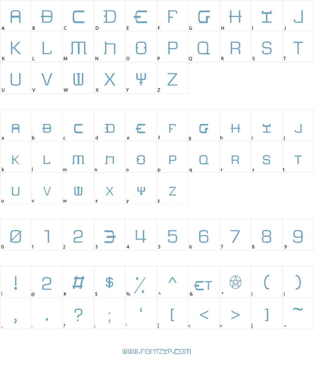 Pantyhozenozzle Font Character