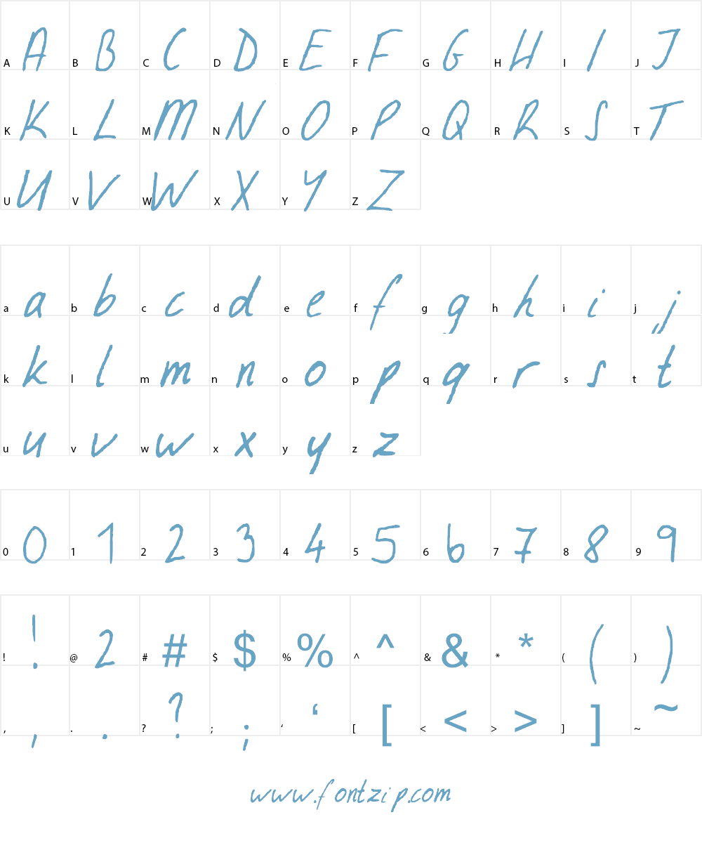 Ramona Handwriting Font Character