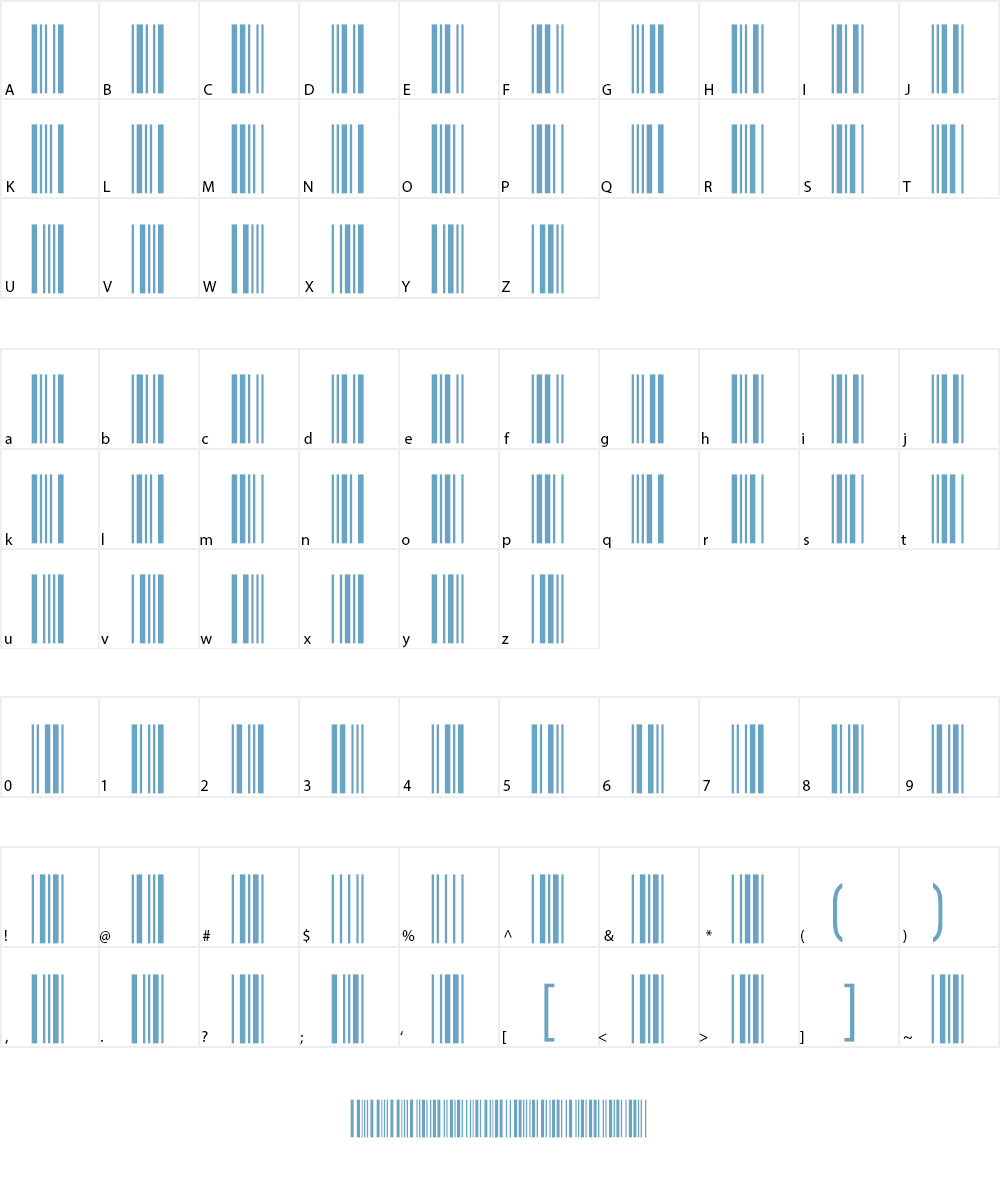 Bar-Code 39 Font Character