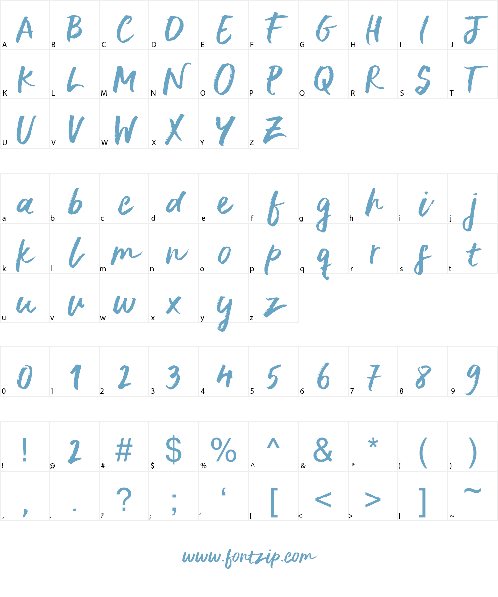 Delirium Sample Font Character
