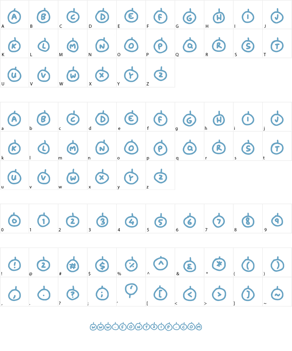 Baubles Font Character