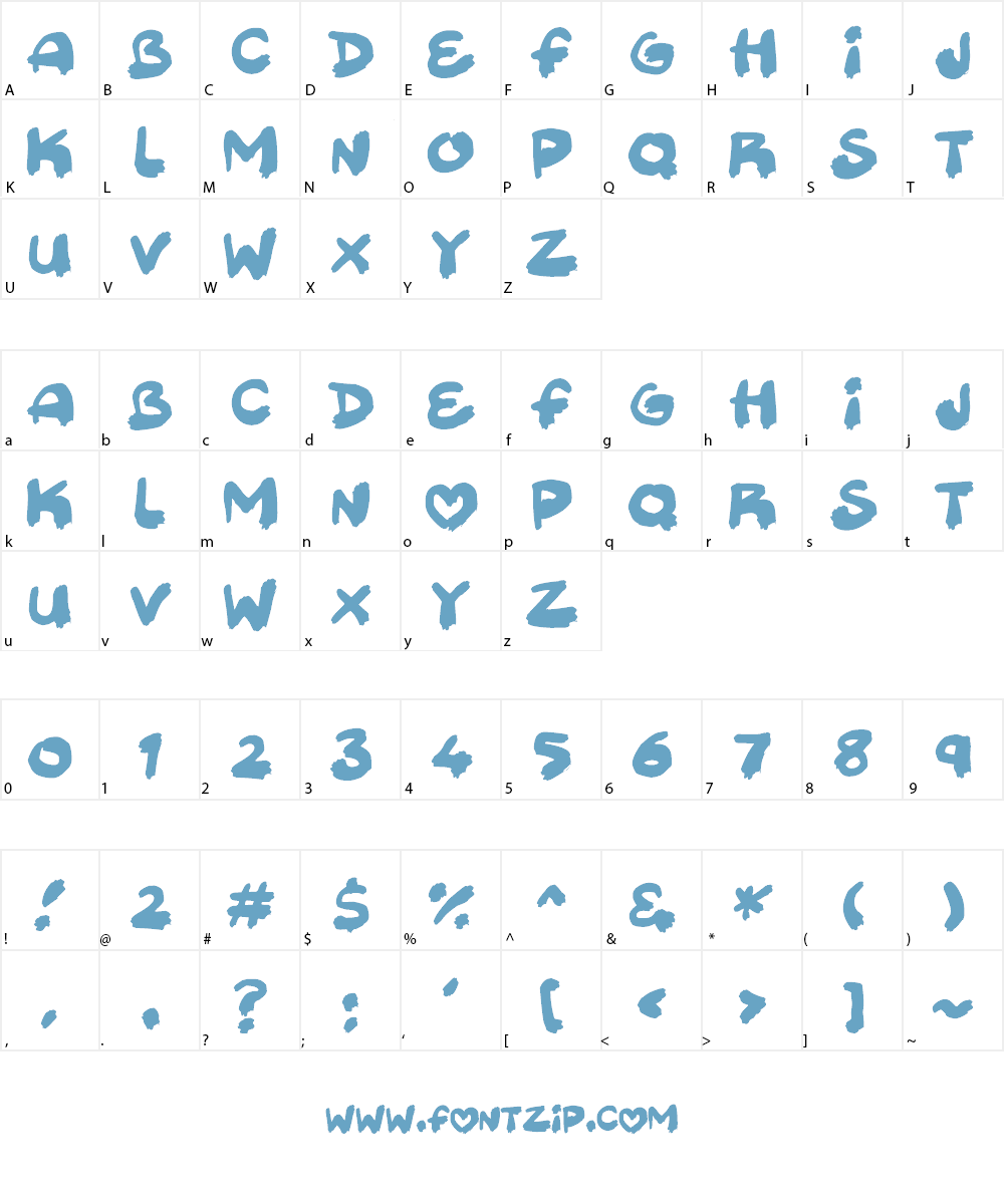 Sweetpaint Font Character