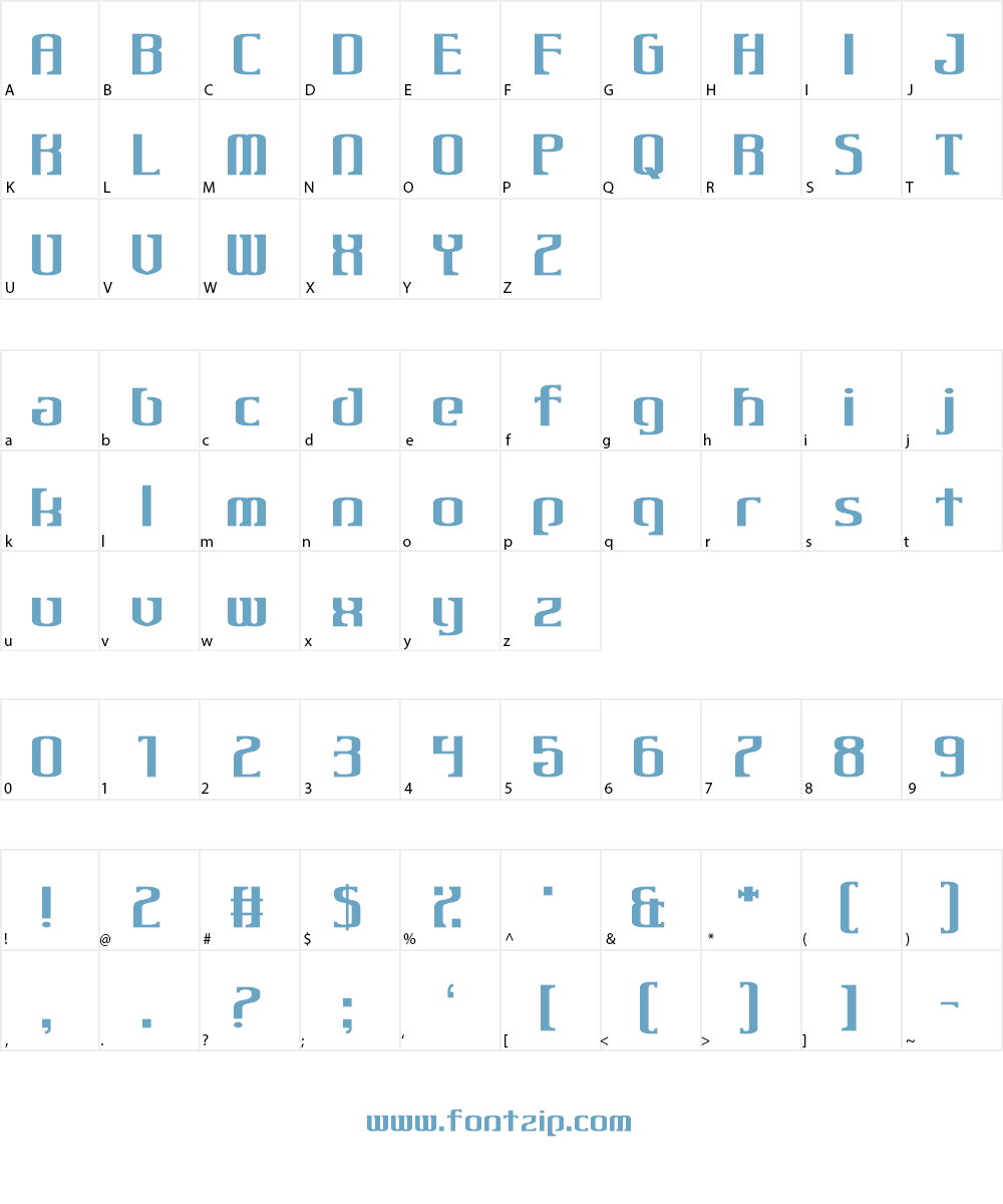 Gothiqua Font Character