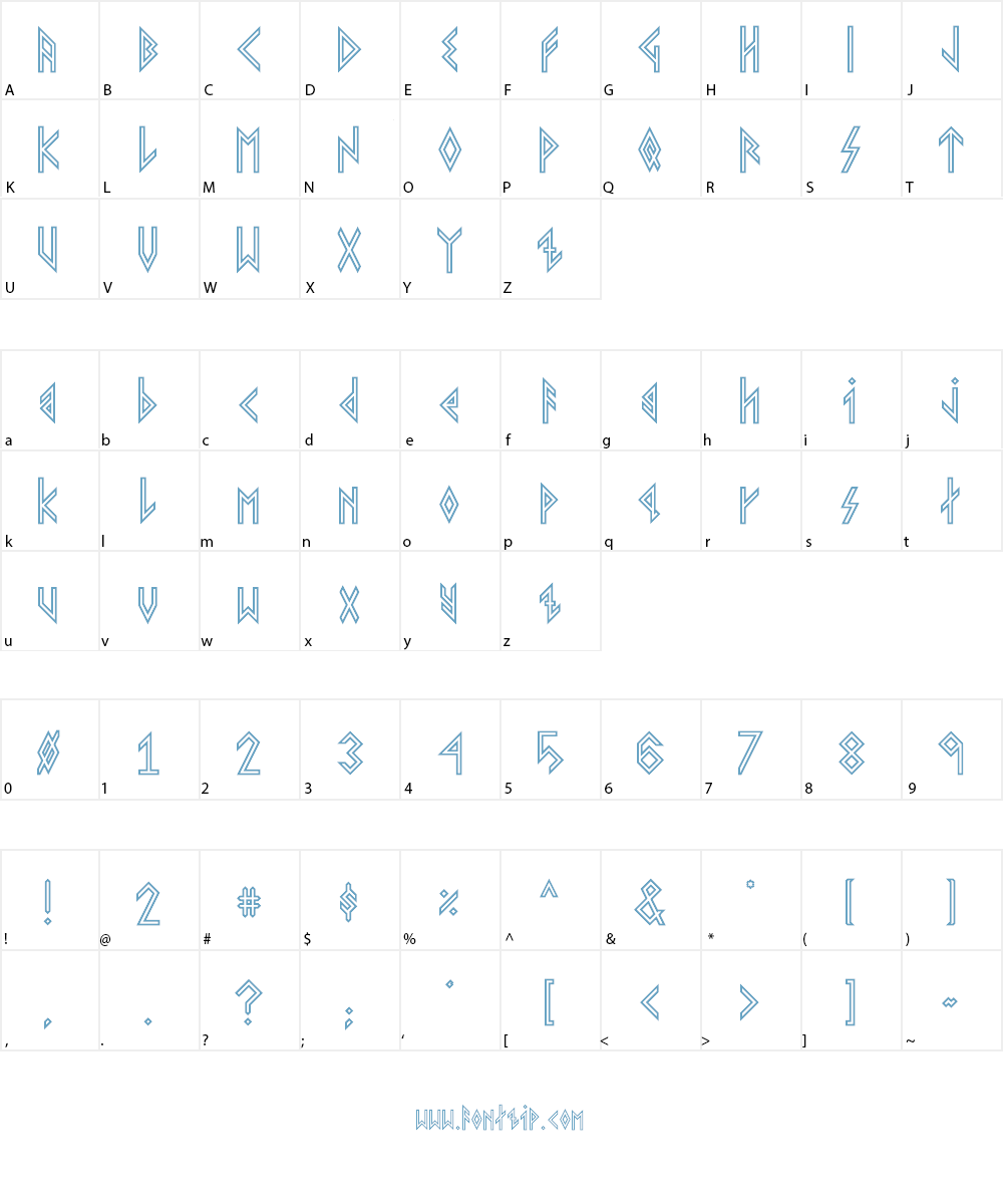 VIKING, YOUNGER Runes Font Character