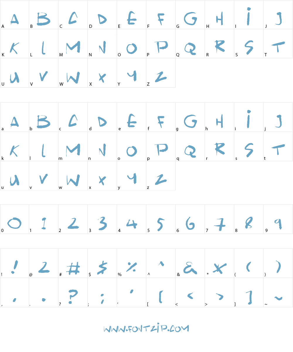 Scrawlamajig Font Character