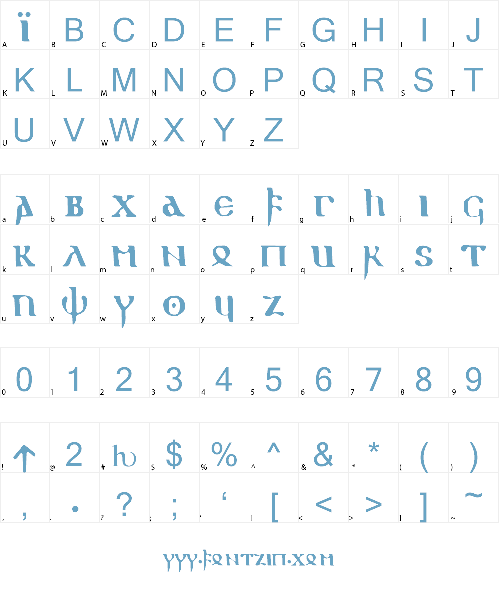 gothic 1 Font Character