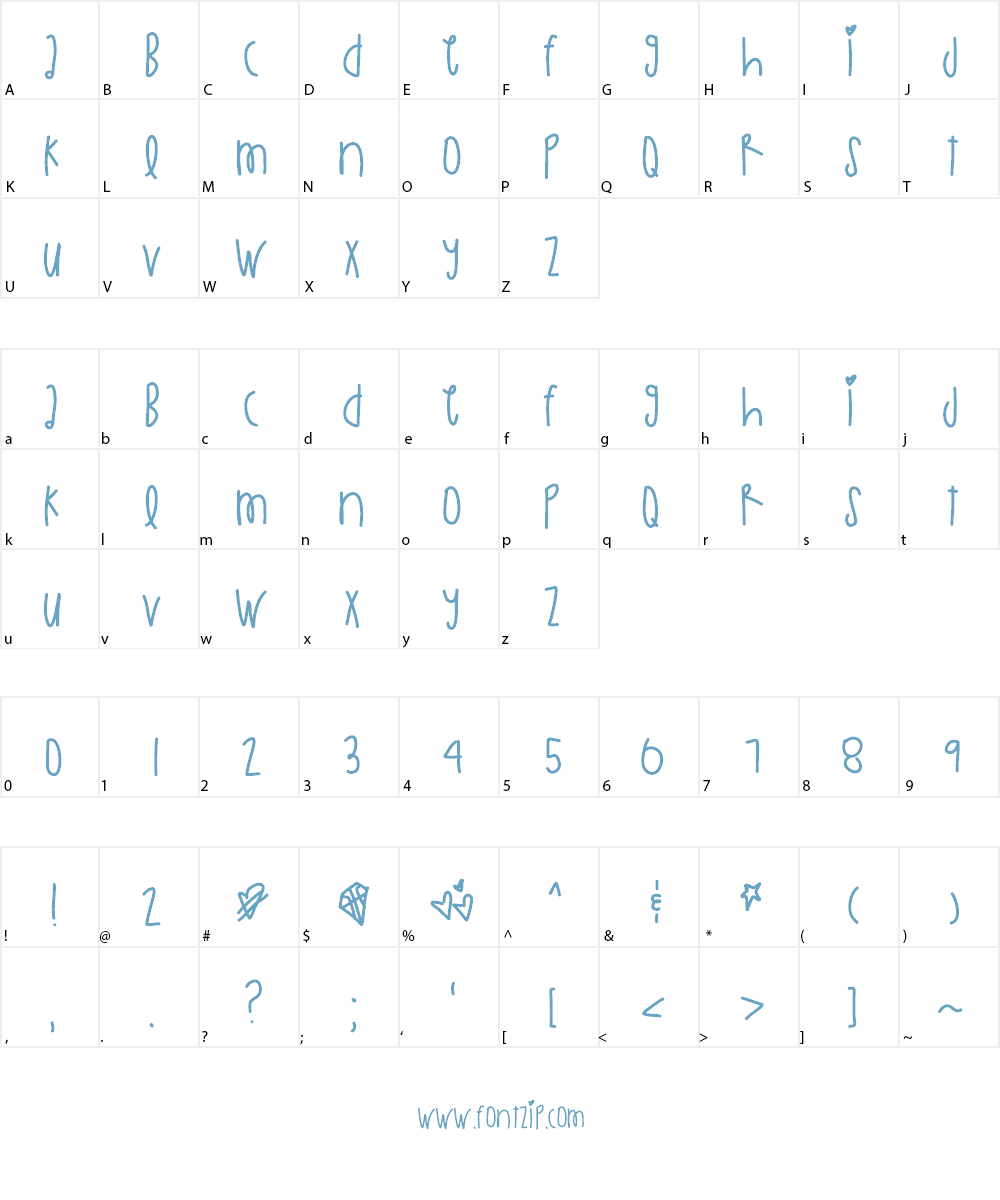 AllIsLove Font Character