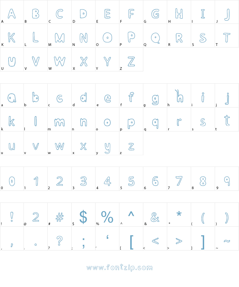 Bubblesfont Font Character