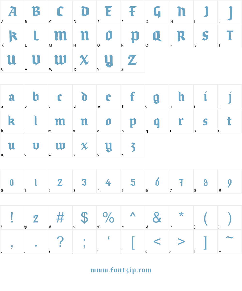 gothicominimo Font Character