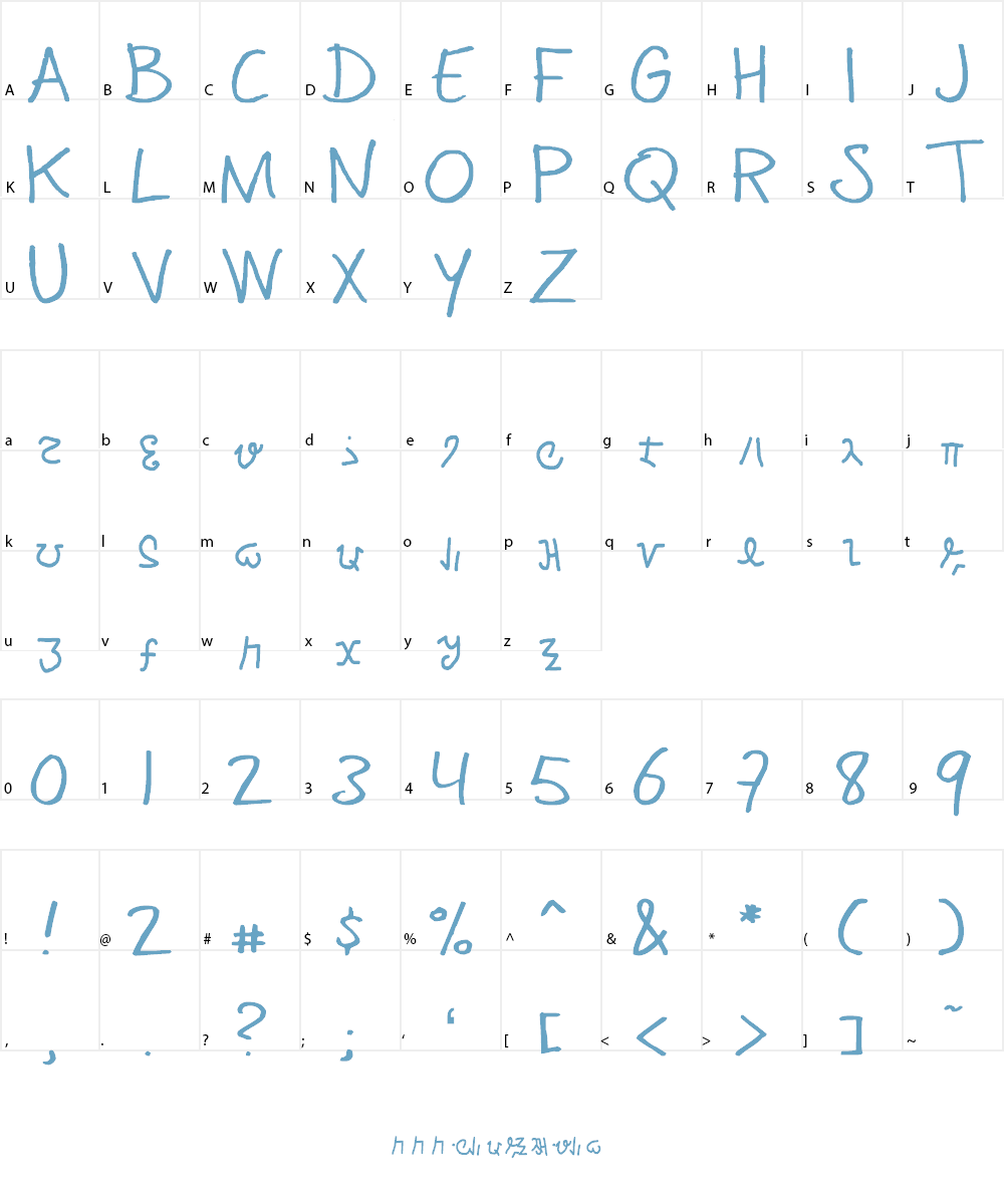 mannabay Font Character