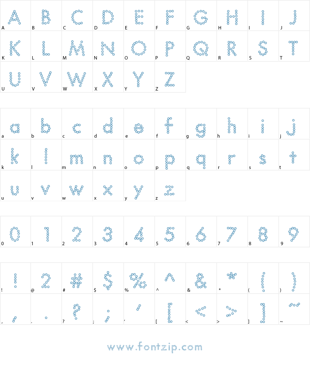 YBDabaDotFont Font Character