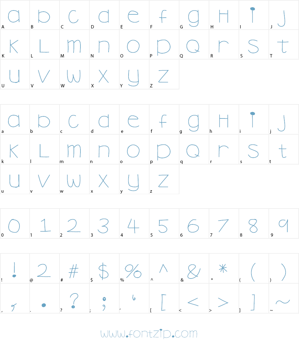 YBBrandNewDay Font Character