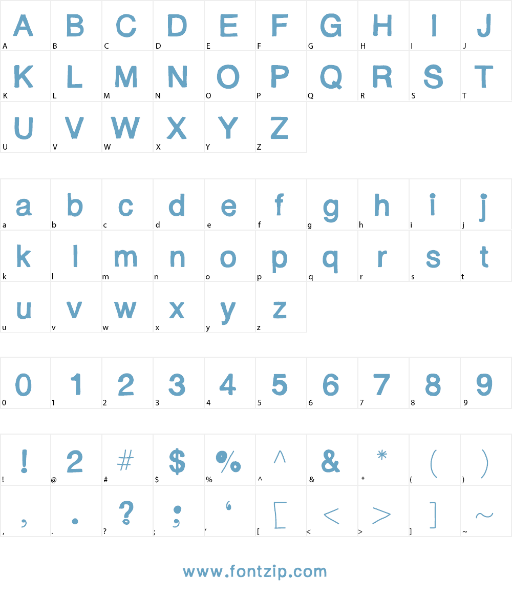 YBFridayImInLove Font Character
