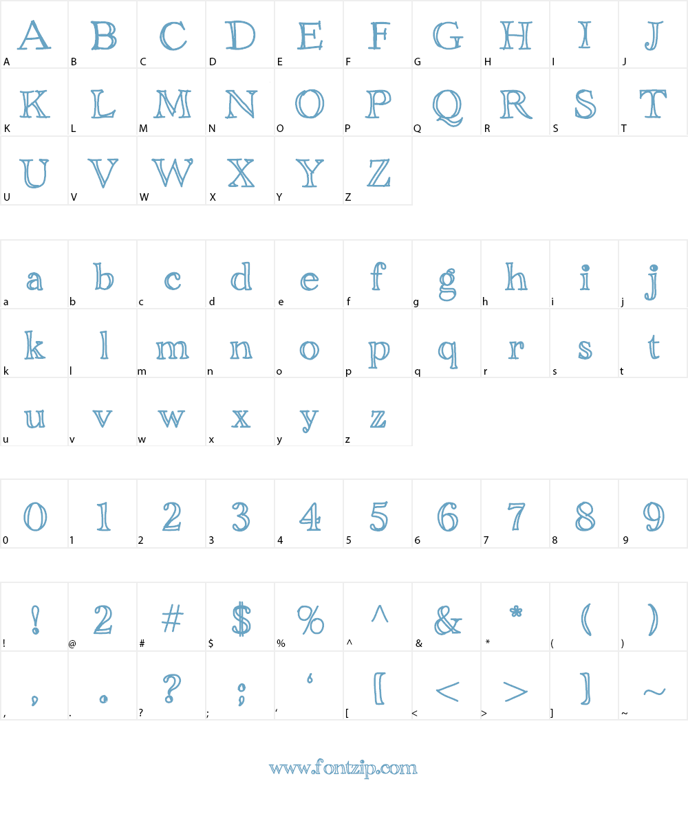 YBMoonDance Font Character