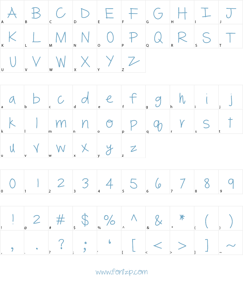 YBSomethingBlue Font Character