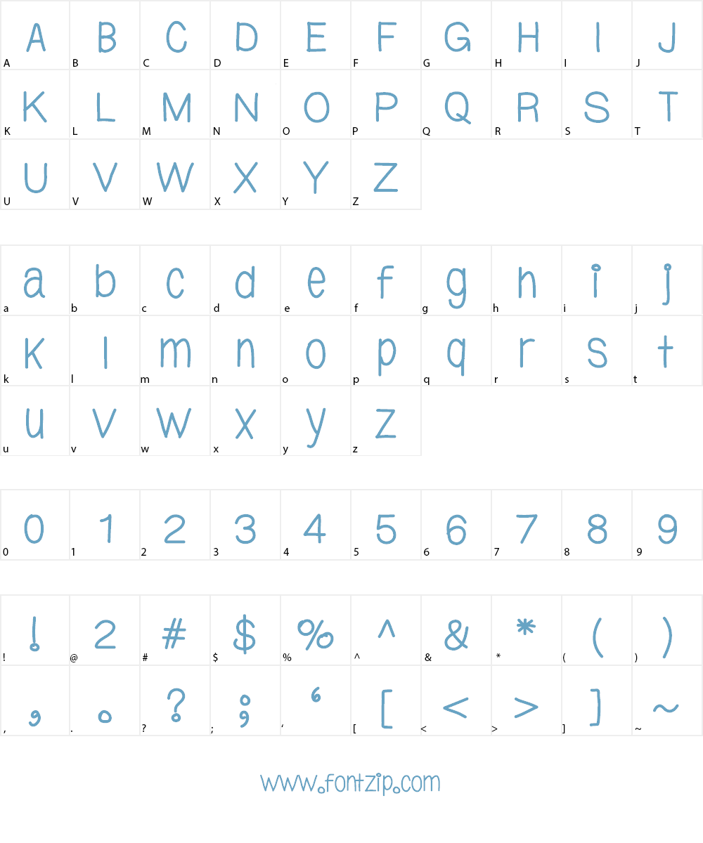 YBTallPretty Font Character