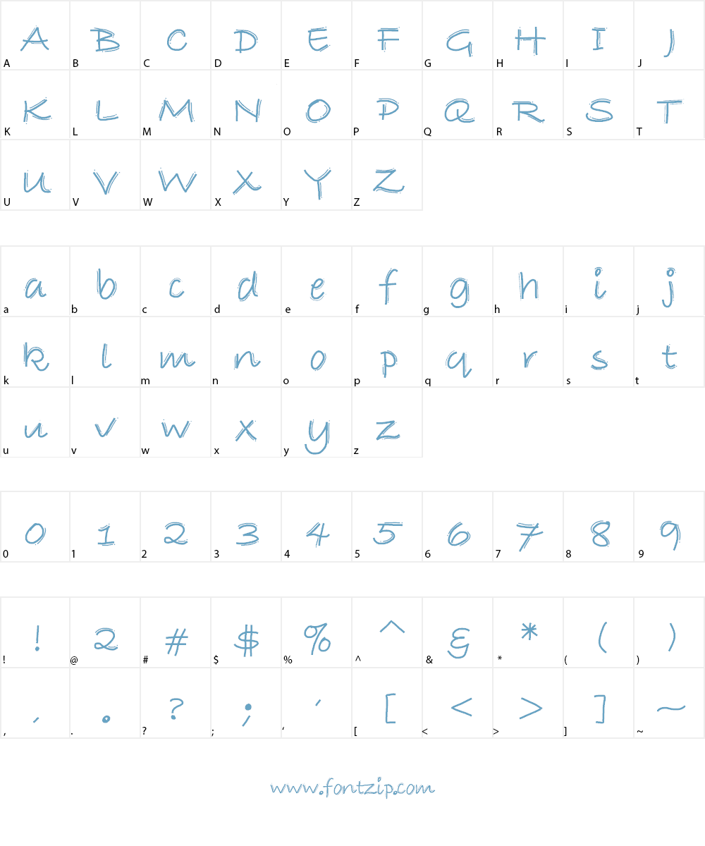 YBFavoriteWasteOfTime Font Character