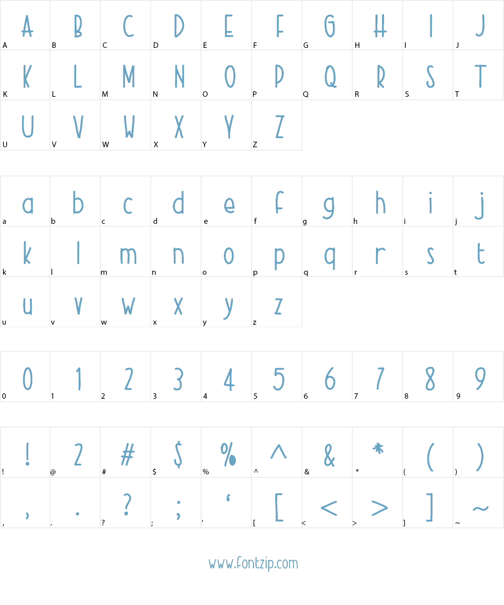 YBRomanticNights Font Character