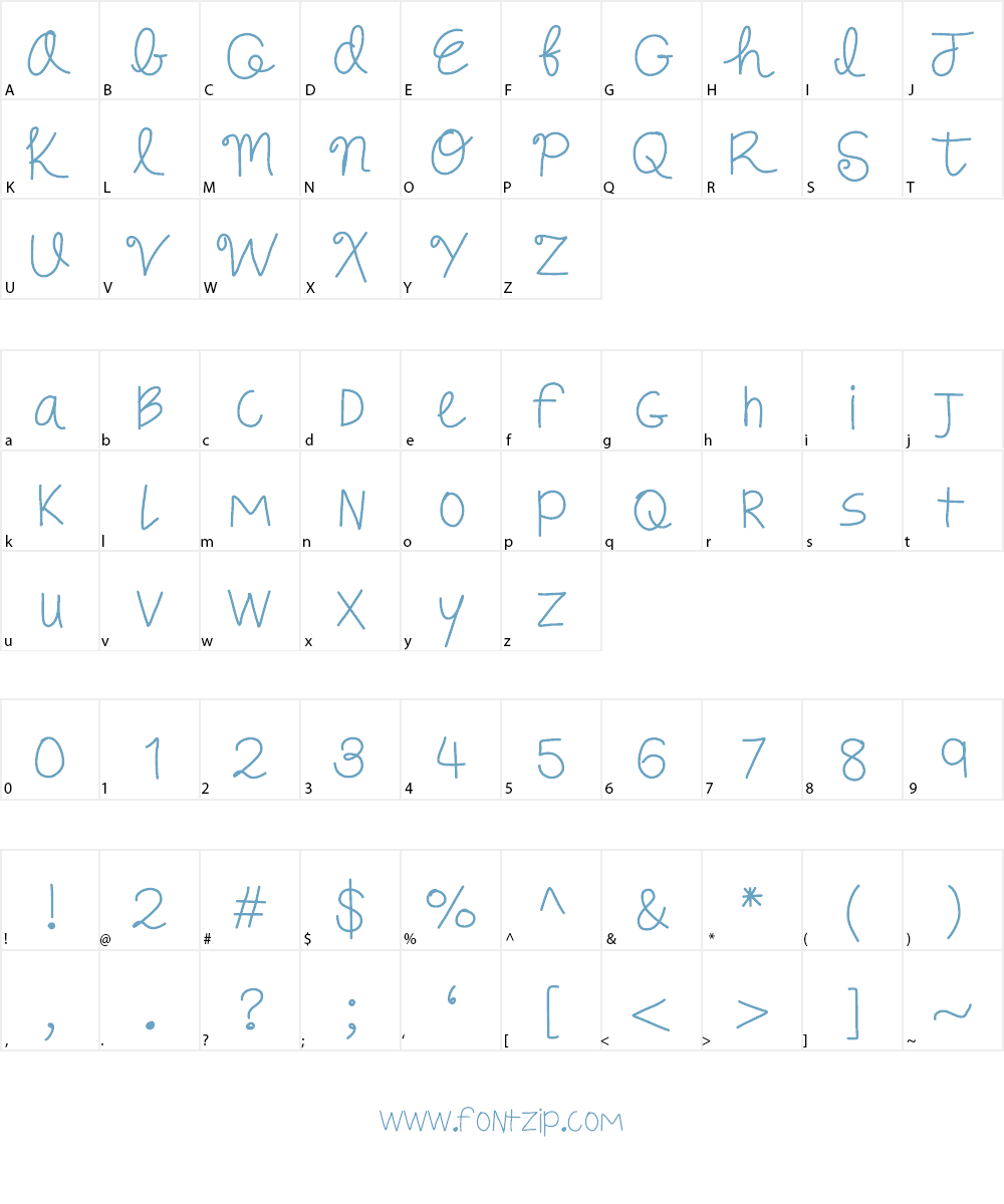 YBWarmFuzzy Font Character