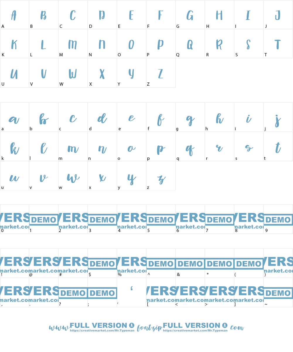 Muscat Font Character