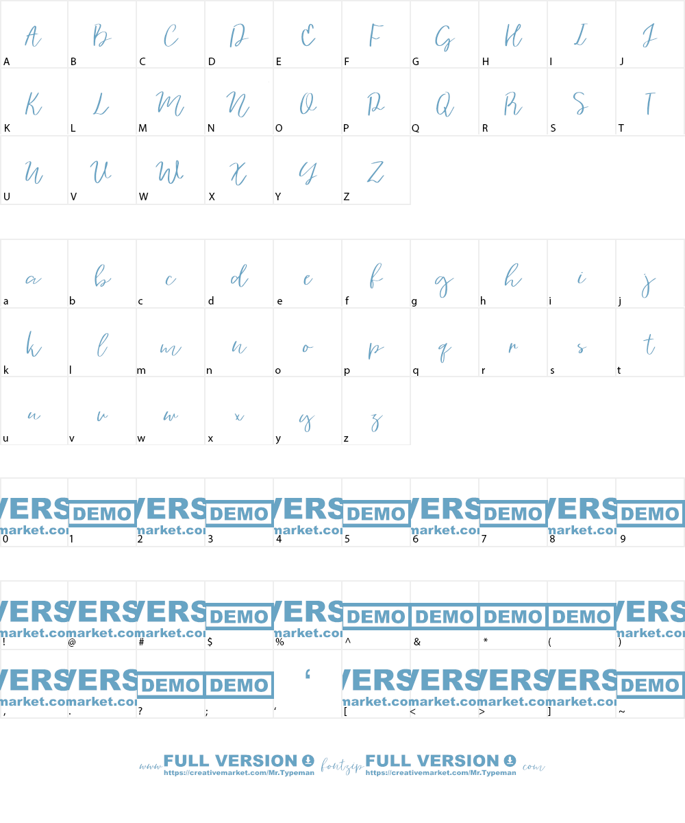 Vingiloth Font Character