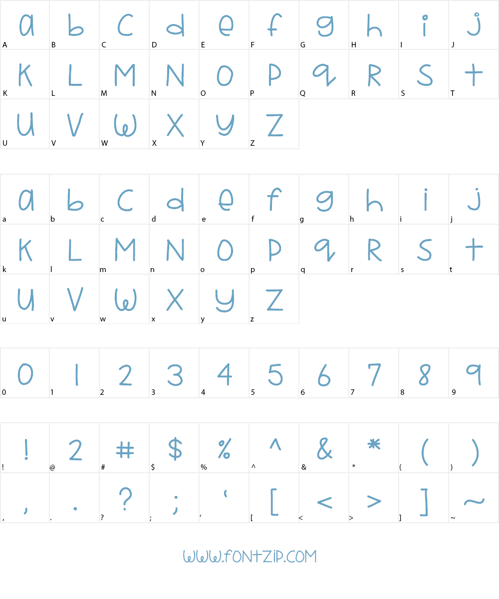 YBCrazyAboutMangoes Font Character