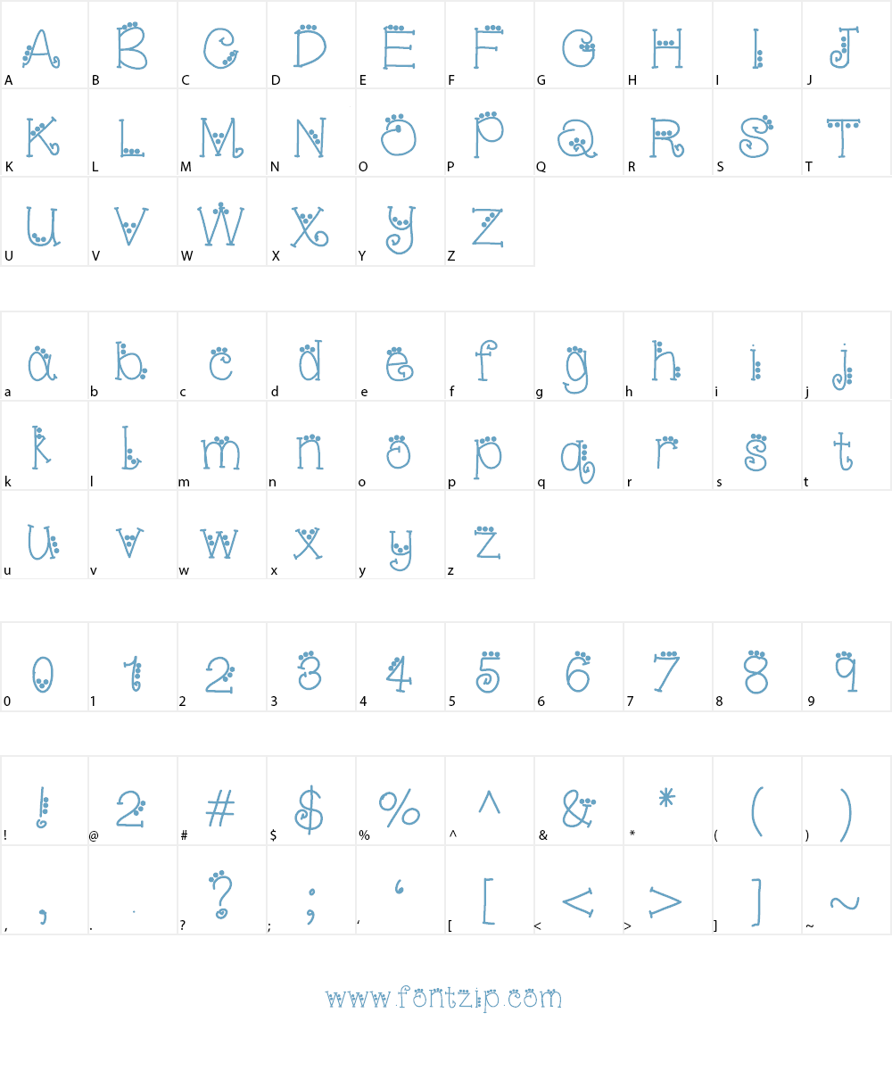 YBSnowStruck Font Character
