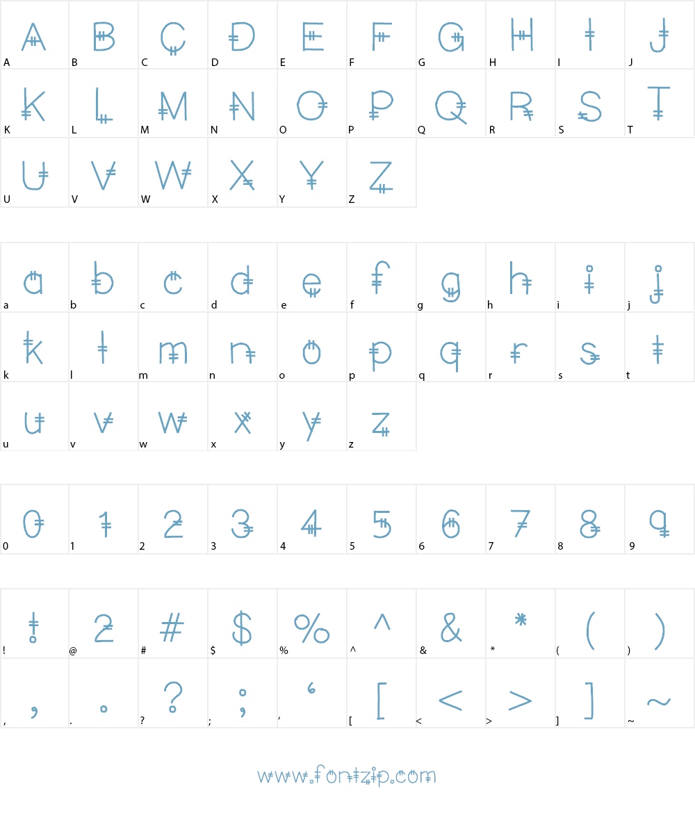 YBSoCrabby Font Character