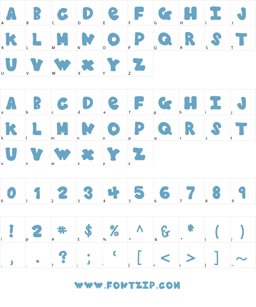 YBStrawberryPudding Font Character