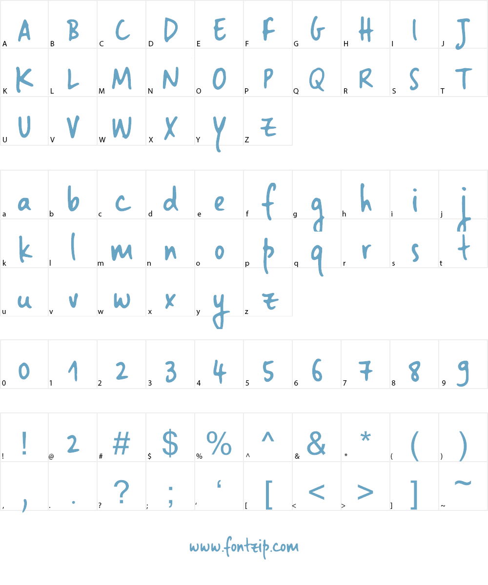 Landslide Sample Font Character