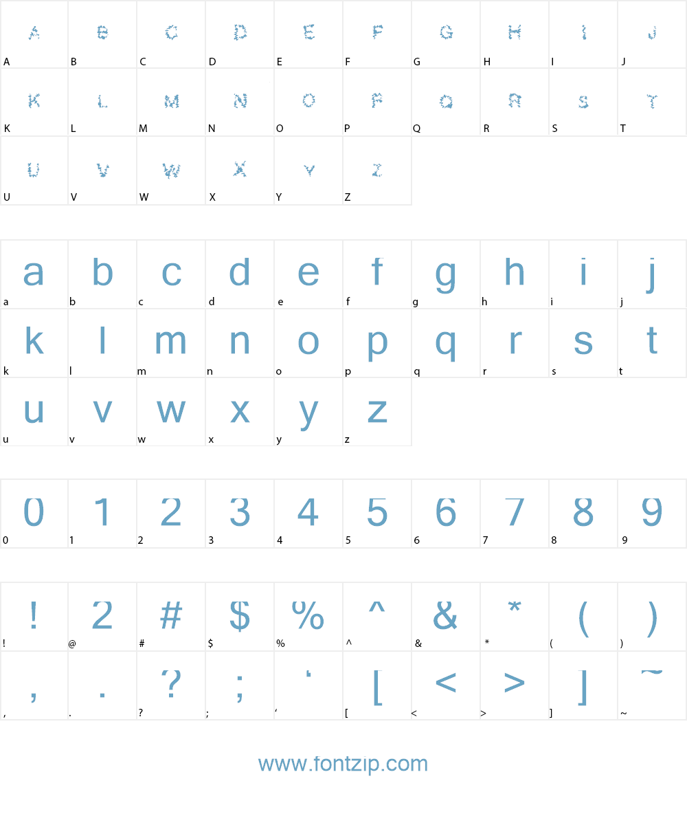 Shatter_demo Font Character