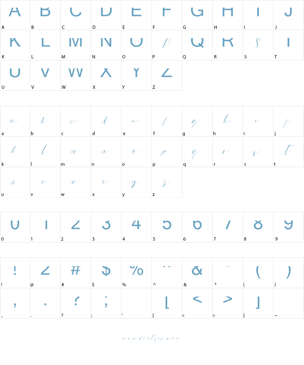 Sweet Patterson DEMO Font Character