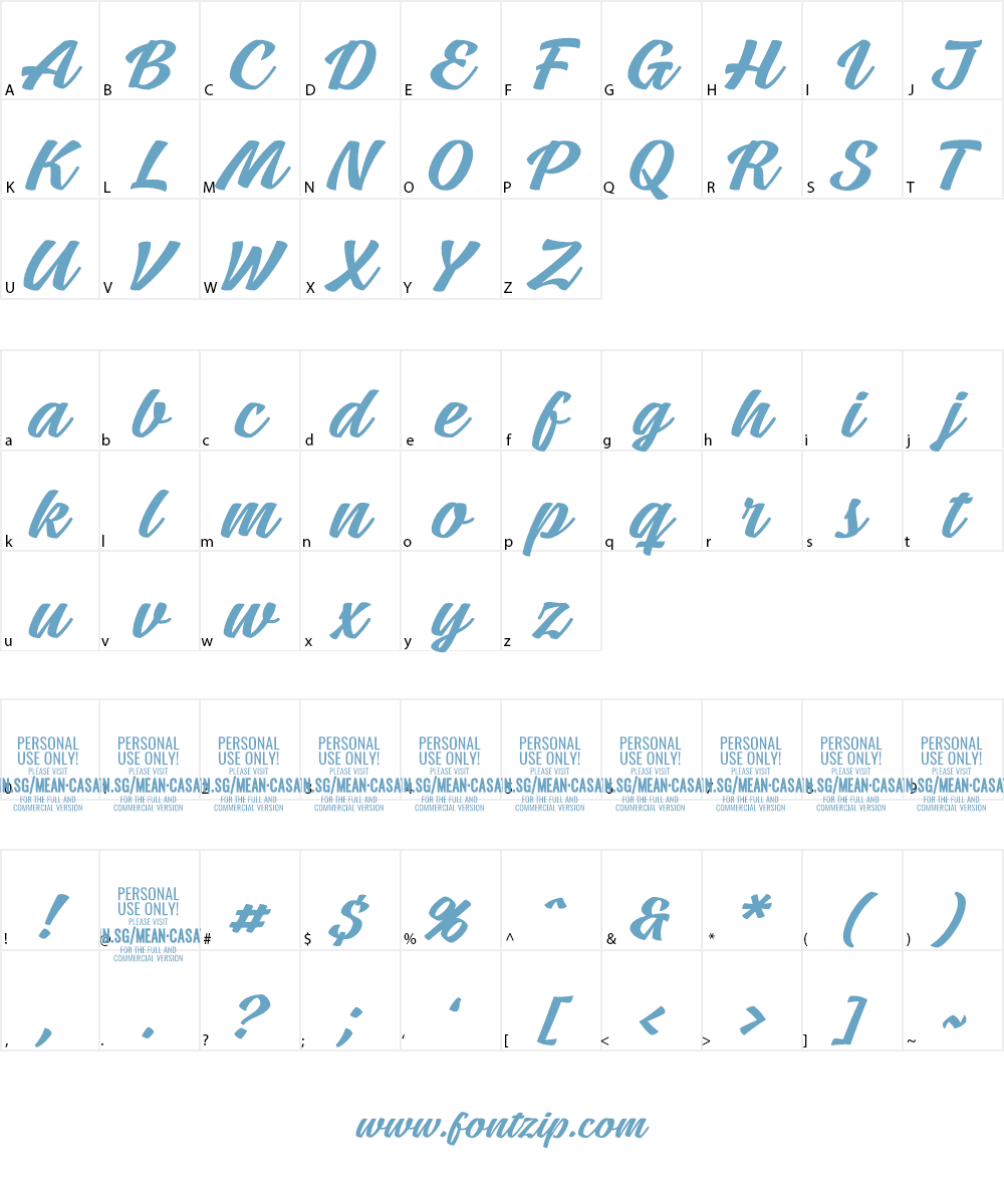 Mean Casat Med PERSONAL USE Font Character