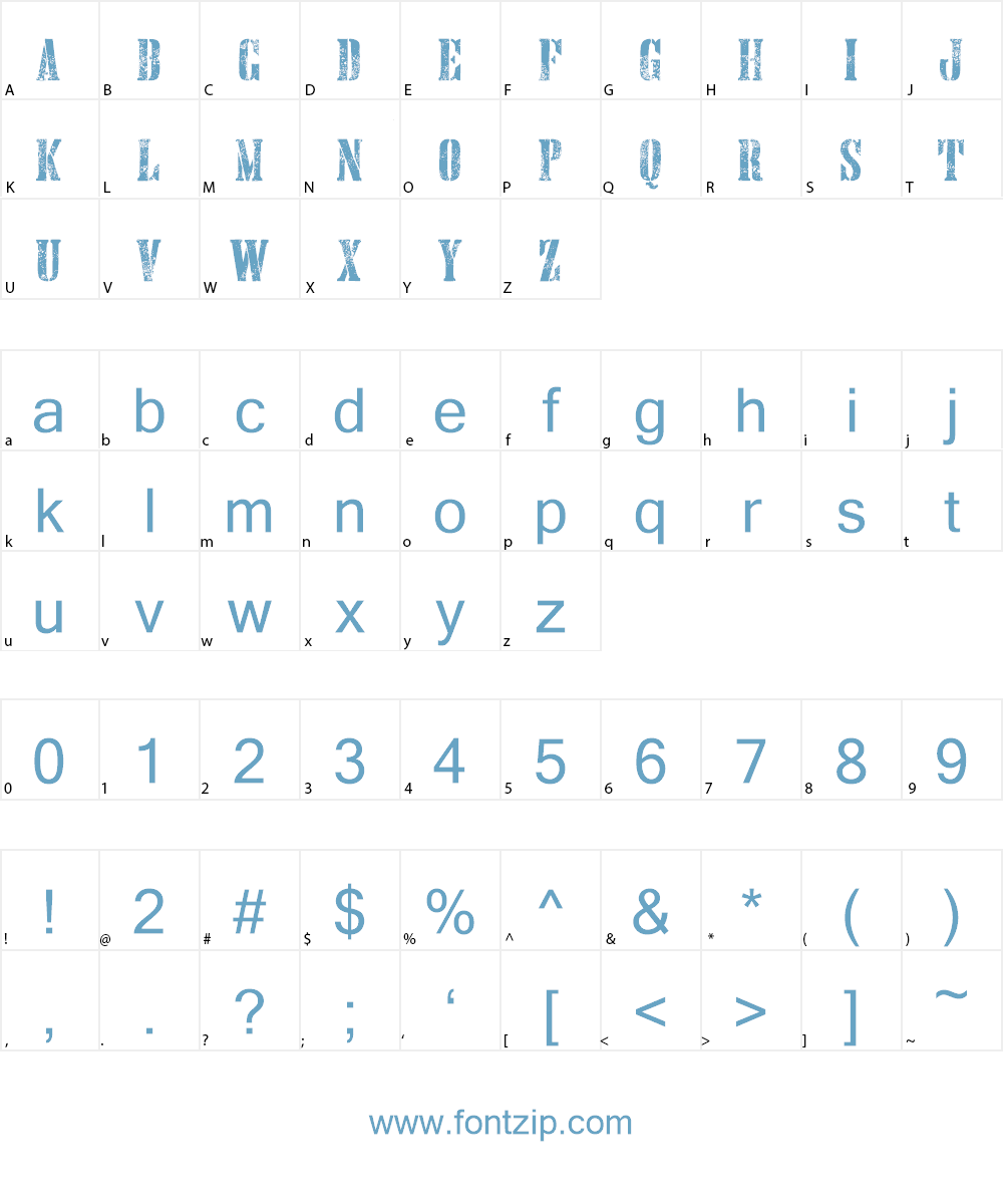 Hand Printing Press Eroded DEMO Font Character