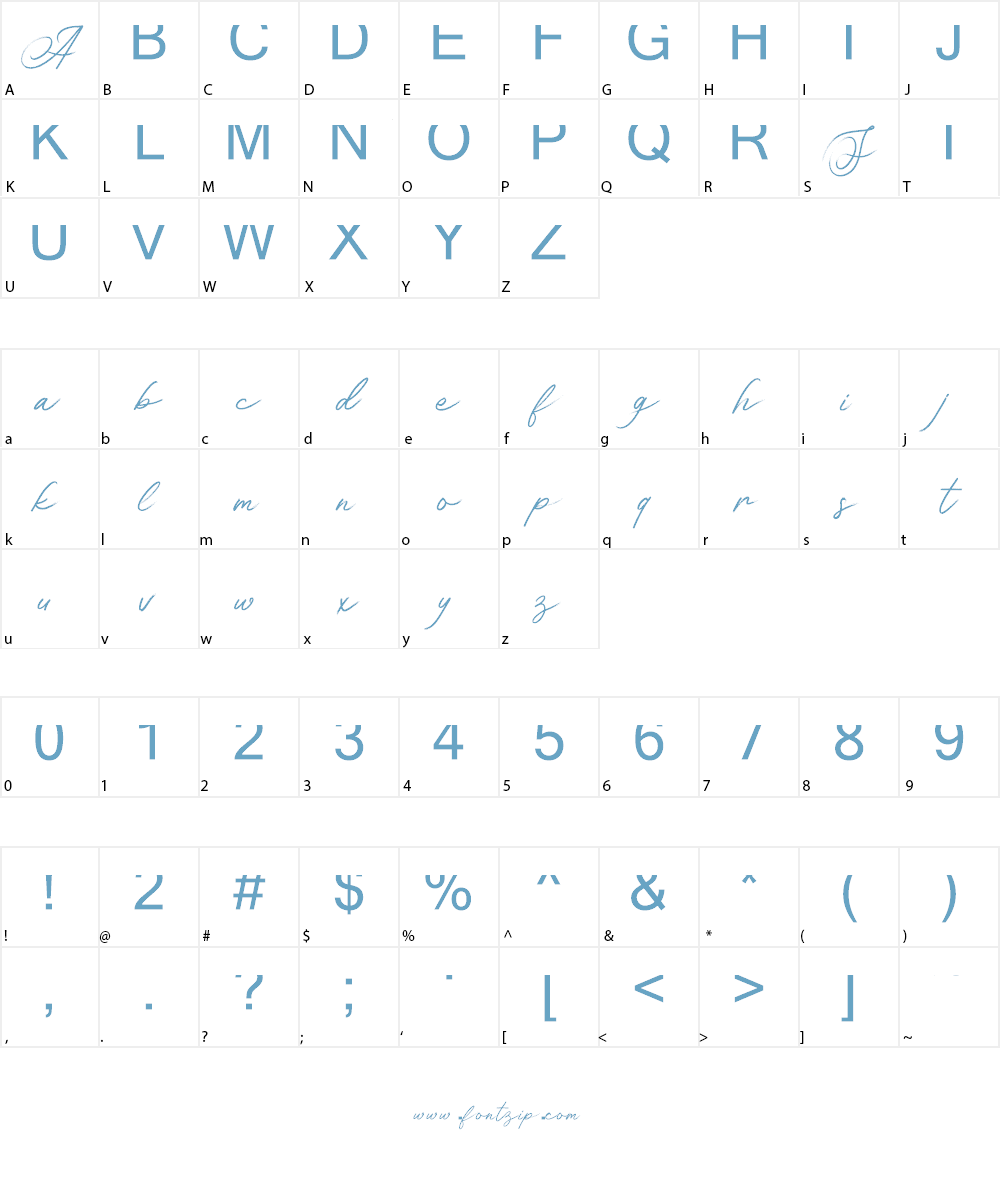 Asian Skyline DEMO Font Character