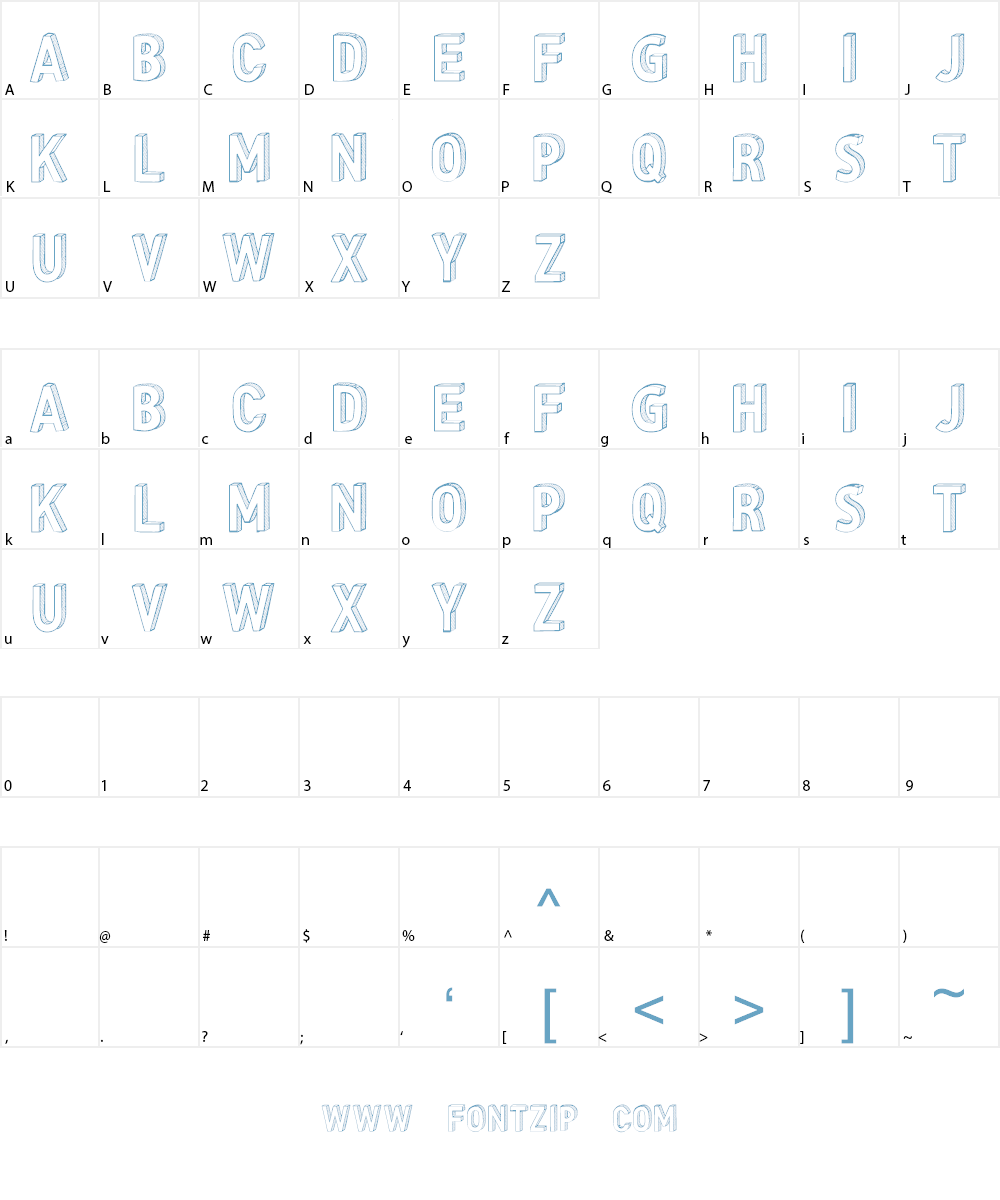 CF Three Dimensions Personal Font Character