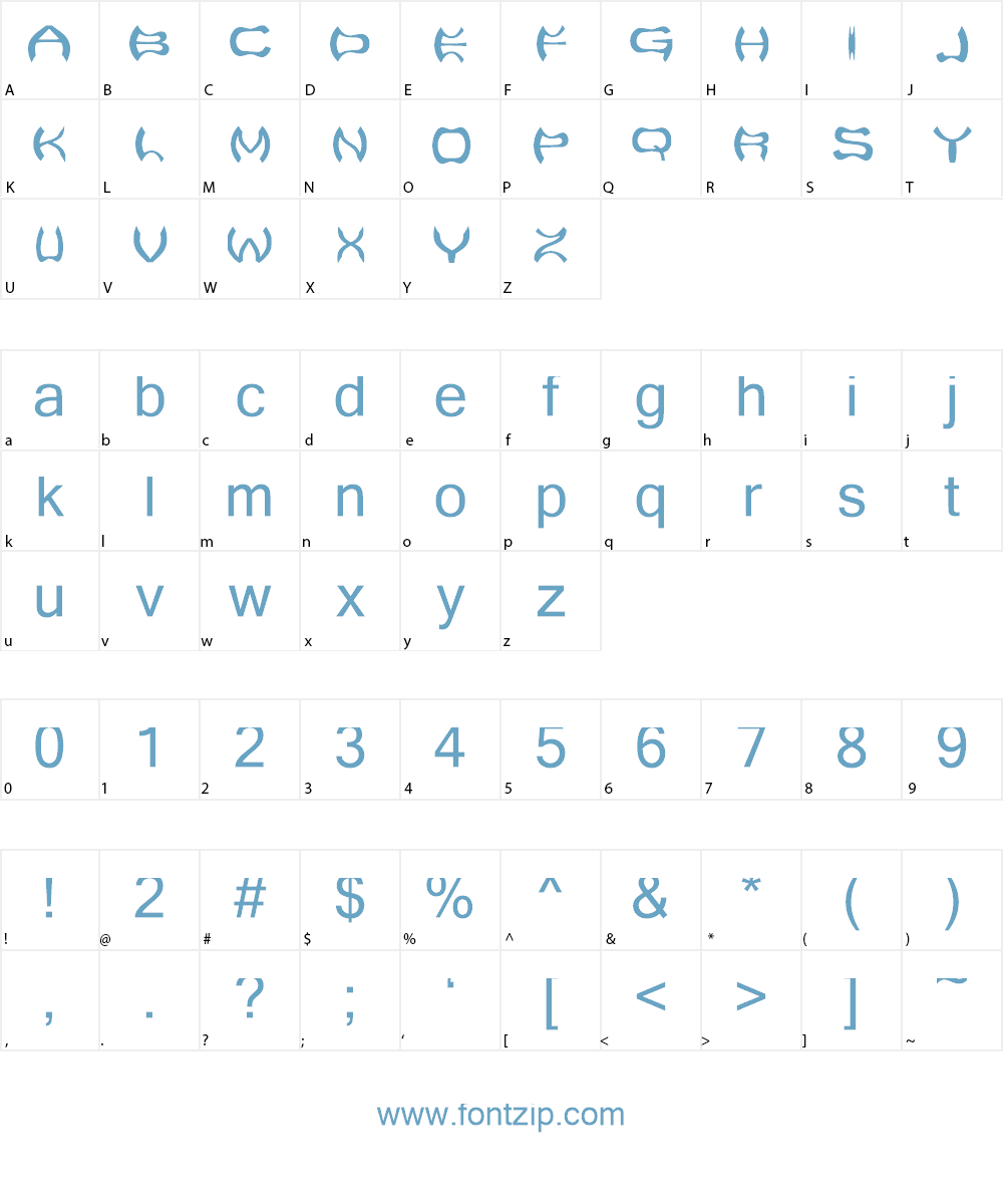 Ancient Future Demo Font Character