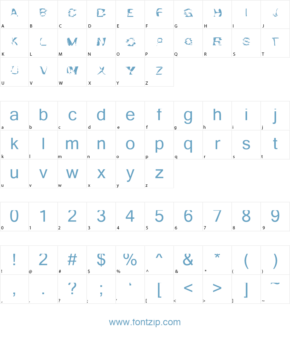 Bams Glitch Demo Font Character