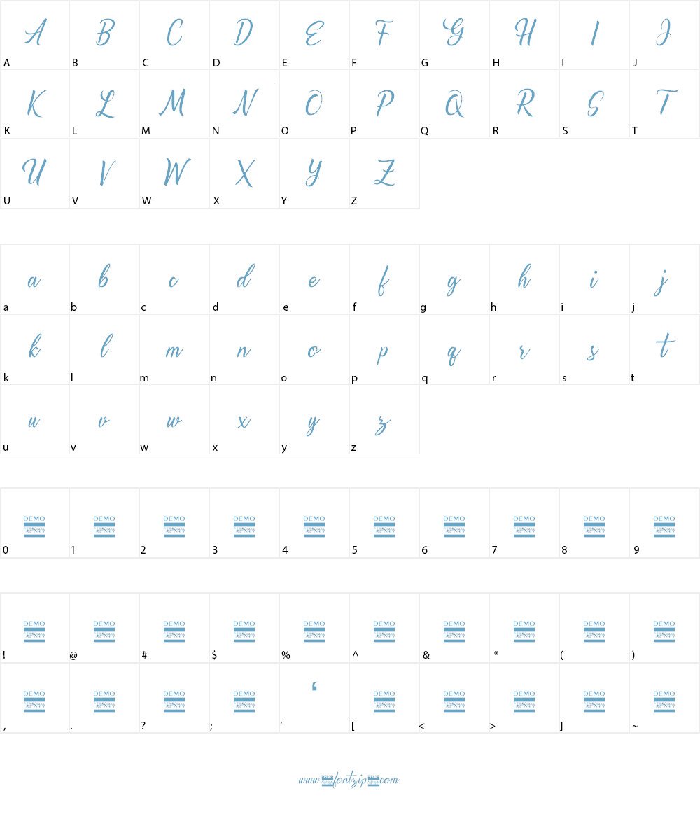 Alishader Demo Font Character