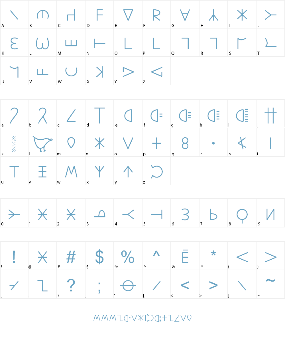 Ponegraphs Font Character